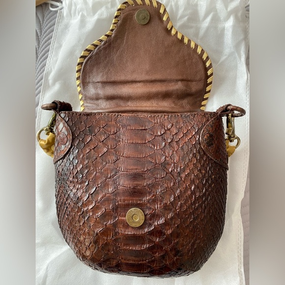 Python Sabbatha Rahzuardi 'MENTAWAI COLONIAL GOLD' genuine couture bag OOAK - Picture 3 of 13